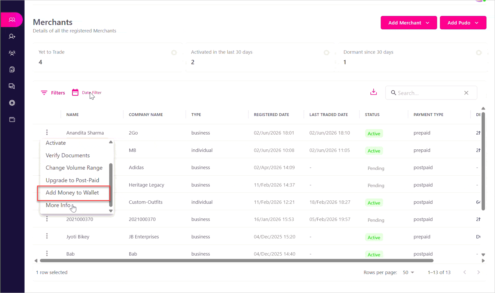 Manual Wallet Funding and Transaction Management