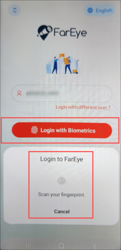 Biometric lock on mobile login