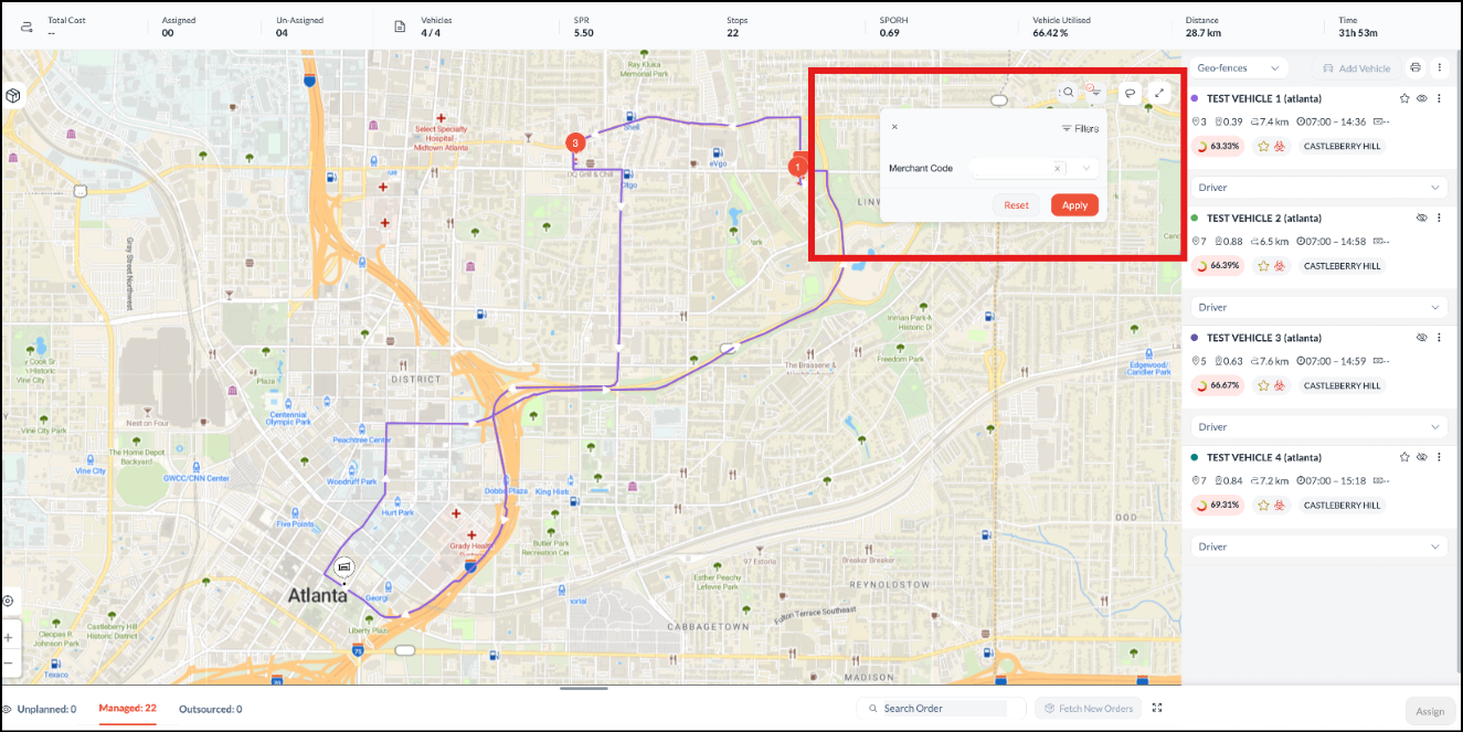 New Merchant Filter on Map