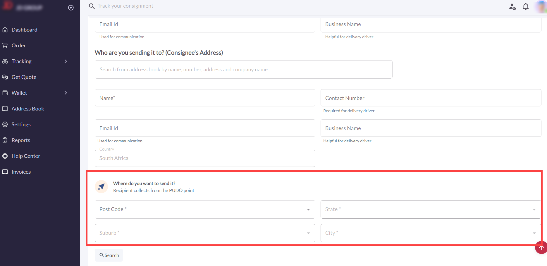 Improved search mechanism for Pick-up/Drop-off (PUDO) function