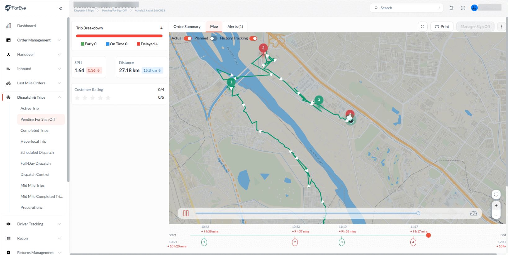 Trip Analysis with History Playback