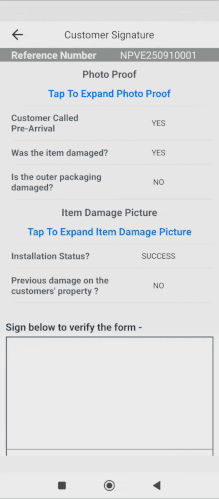 Verified Delivery: Customer Review and Signature Confirmation