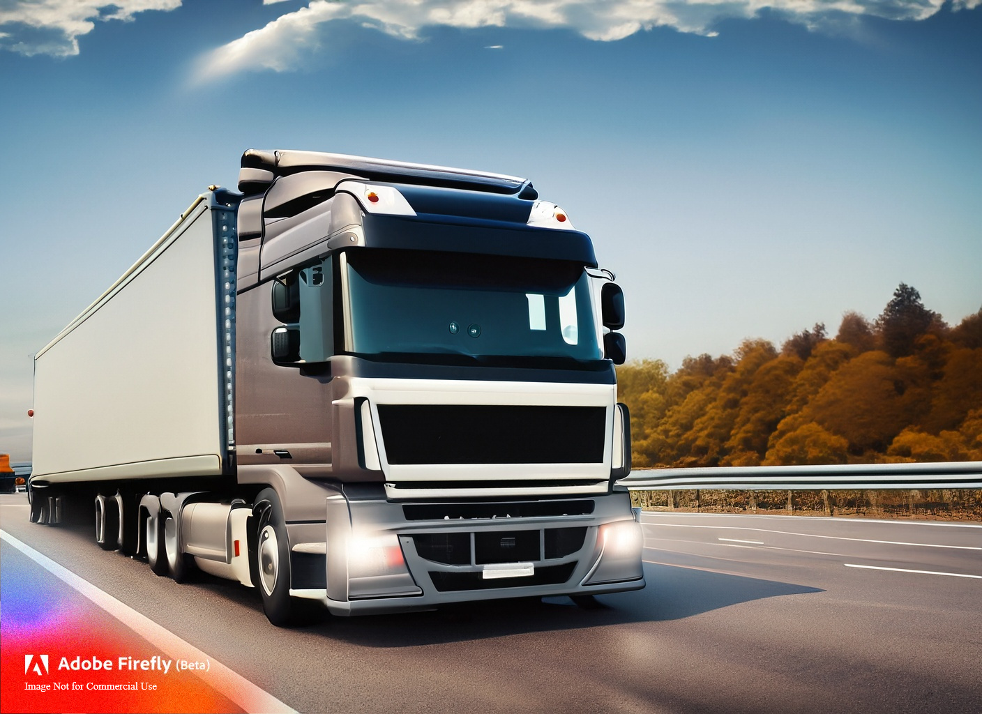 Firefly realistic photo of a truck on a highway 39059