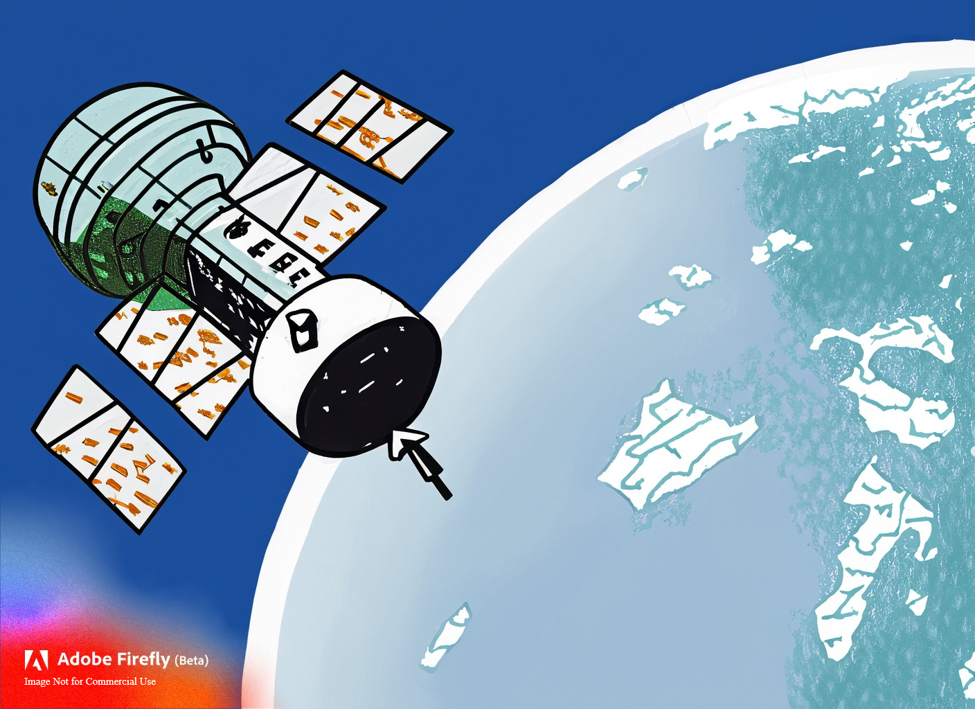 Firefly photo of a gps satellite hovering over earth 8048